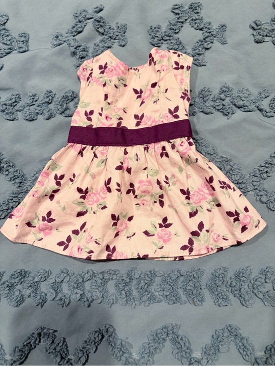 American Girl Other - American Girl Pink Floral Dress Purple Ribbon 18” Doll Outfit